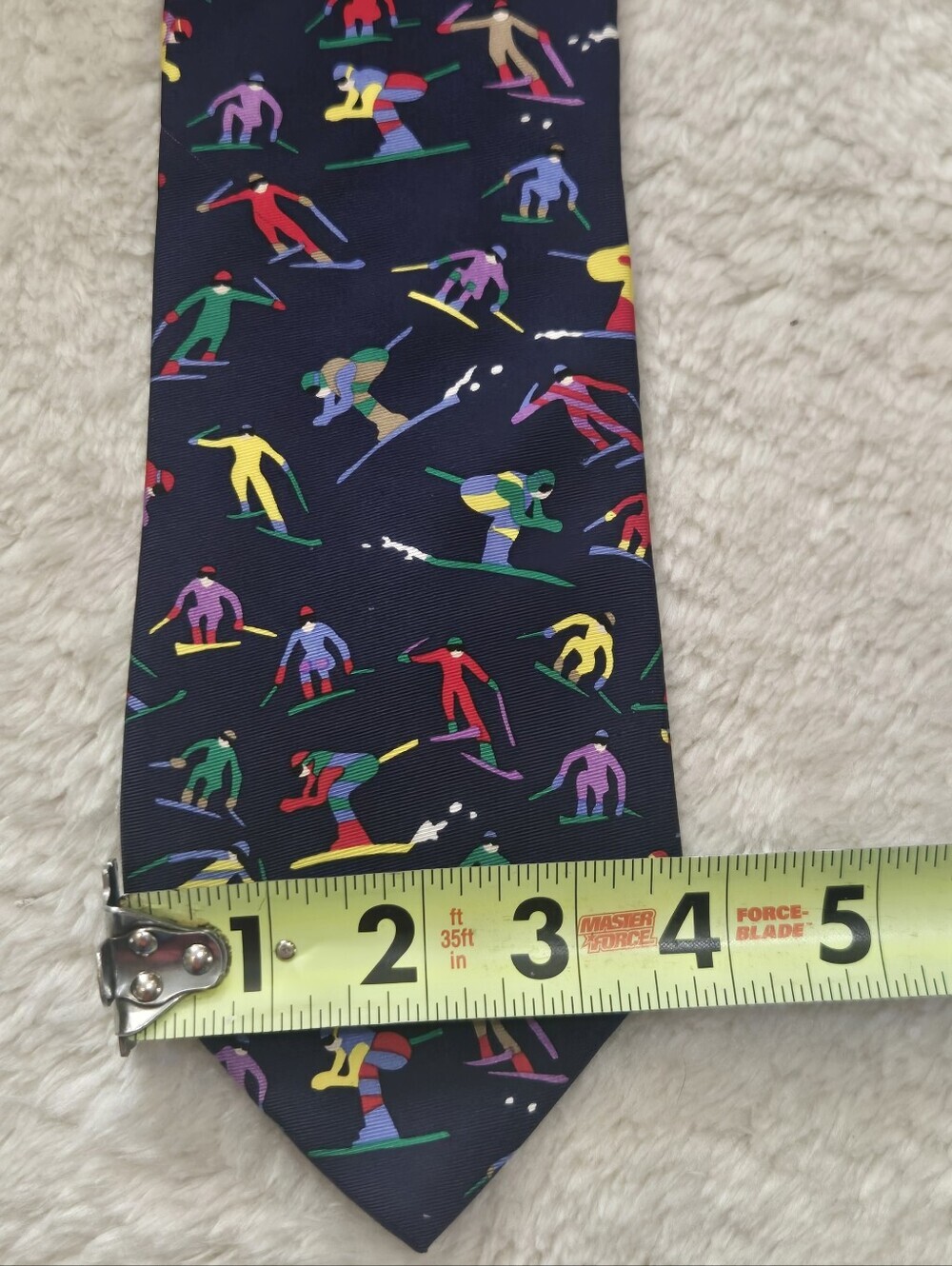 Allyn Neckwear "Downhill" Alpine Ski 100% Silk Tie, Made in USA - Picture 2 of 5